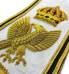 Grand RCC Red Cross Of Constantine Sash - White Moire Ribbon - Bricks Masons