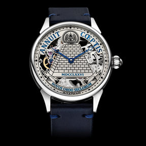 Eye Of Providence Wristwatch - Annuit Coeptis & Pyramid Silver Skeleton