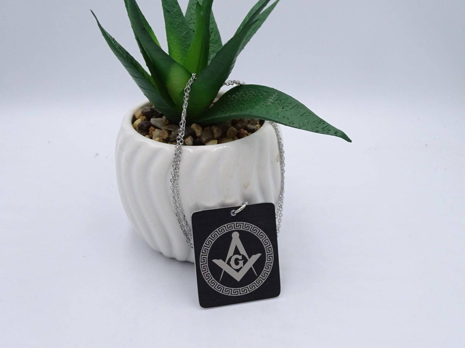Master Mason Blue Lodge Necklace - Black Anodized Aluminium Pendant