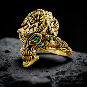 Master Mason Blue Lodge Ring - Skull Shape Various Colors & Materials - Bricks Masons