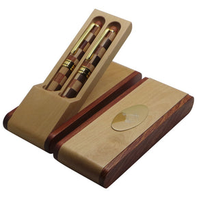 Master Mason Blue Lodge Pen - Wood Double Pen Set Desk