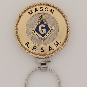 Master Mason Blue Lodge Keychain - Handcrafted AF & AM Gold Square & Compass G