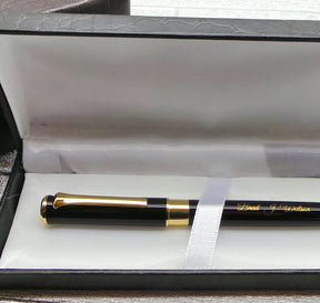 Master Mason Blue Lodge Pen - 24k Gold Clad Engraved Black Ink