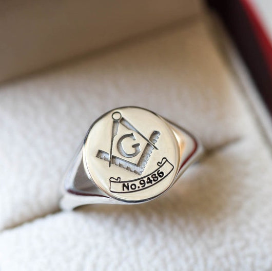 Master Mason Blue Lodge Ring - Customized Lodge Number