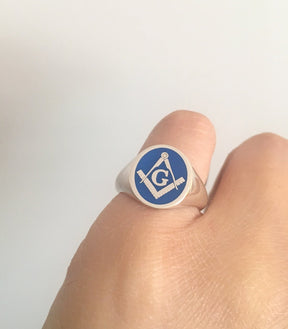 Master Mason Blue Lodge Ring - 10K to 18K Gold Various Materials