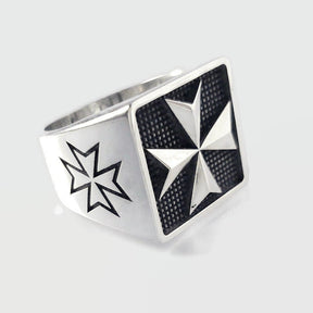 Order Of Malta Ring - Medieval Templar Cross Sterling Silver