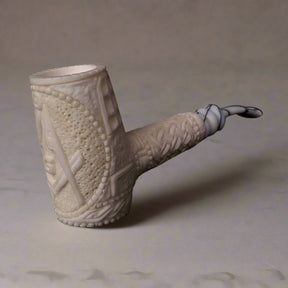 Master Mason Blue Lodge Meerschaum Pipe - Handmade With Velvet Case