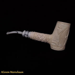Master Mason Blue Lodge Meerschaum Pipe - Handmade With Velvet Case