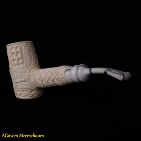 Master Mason Blue Lodge Meerschaum Pipe - Handmade With Velvet Case