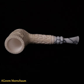 Master Mason Blue Lodge Meerschaum Pipe - Handmade With Velvet Case
