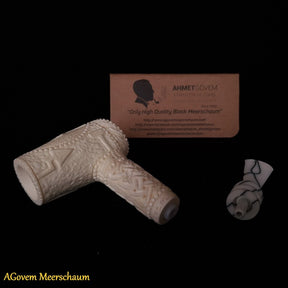 Master Mason Blue Lodge Meerschaum Pipe - Handmade With Velvet Case