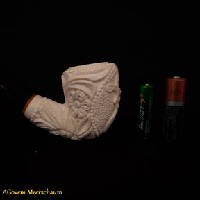 Shriners Meerschaum Pipe - Handmade Beewax With Fitter Hard Case