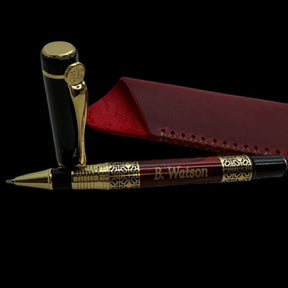 Master Mason Blue Lodge Pen - Engraved Pen in Genuine Leather Case