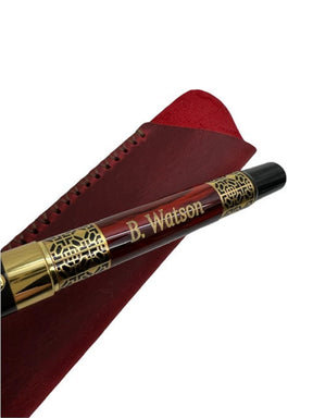 Master Mason Blue Lodge Pen - Engraved Pen in Genuine Leather Case