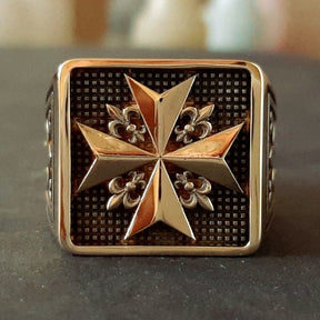 Order Of Malta Ring - Handcrafted Solid Silver Vermeil