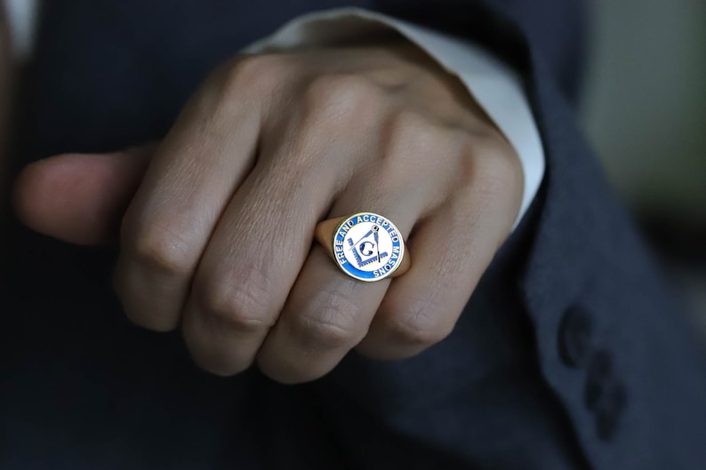 Master Mason Blue Lodge Ring - 10K TO 18K Gold Free & Accepted Masons