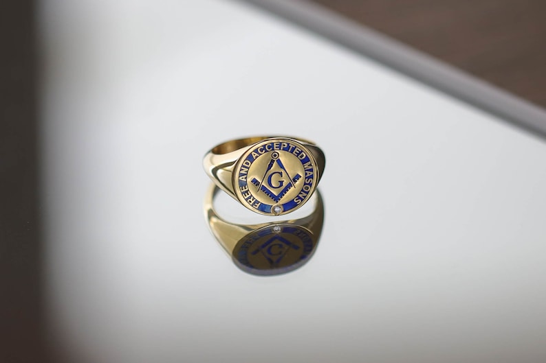 Master Mason Blue Lodge Ring - 10K TO 18K Gold Free & Accepted Masons