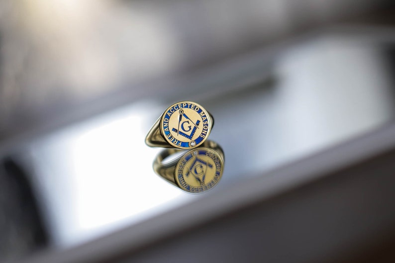 Master Mason Blue Lodge Ring - 10K TO 18K Gold Free & Accepted Masons