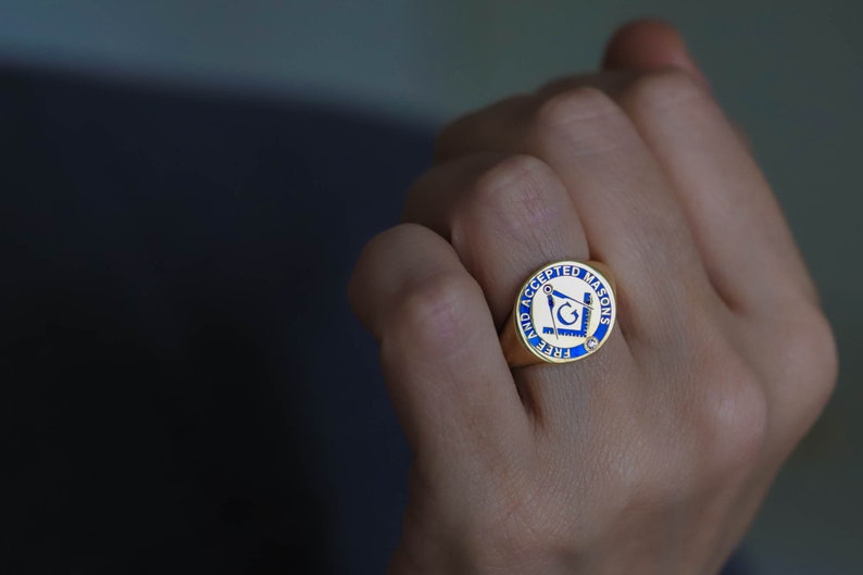 Master Mason Blue Lodge Ring - 10K TO 18K Gold Free & Accepted Masons