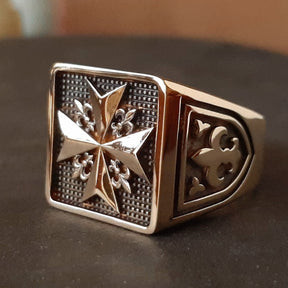 Order Of Malta Ring - Handcrafted Solid Silver Vermeil