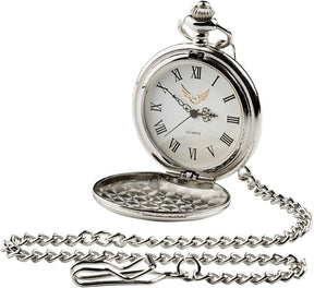 Master Mason Blue Lodge Pocket Watch - Gift Set With Silver Cufflinks in Wooden Box - Bricks Masons