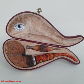 Master Mason Blue Lodge Meerschaum Pipe - Handmade with  Fitted Case & Tamper