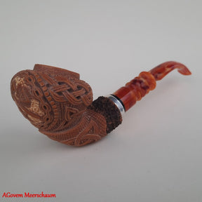 Master Mason Blue Lodge Meerschaum Pipe - Handmade with  Fitted Case & Tamper