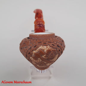 Master Mason Blue Lodge Meerschaum Pipe - Handmade with  Fitted Case & Tamper