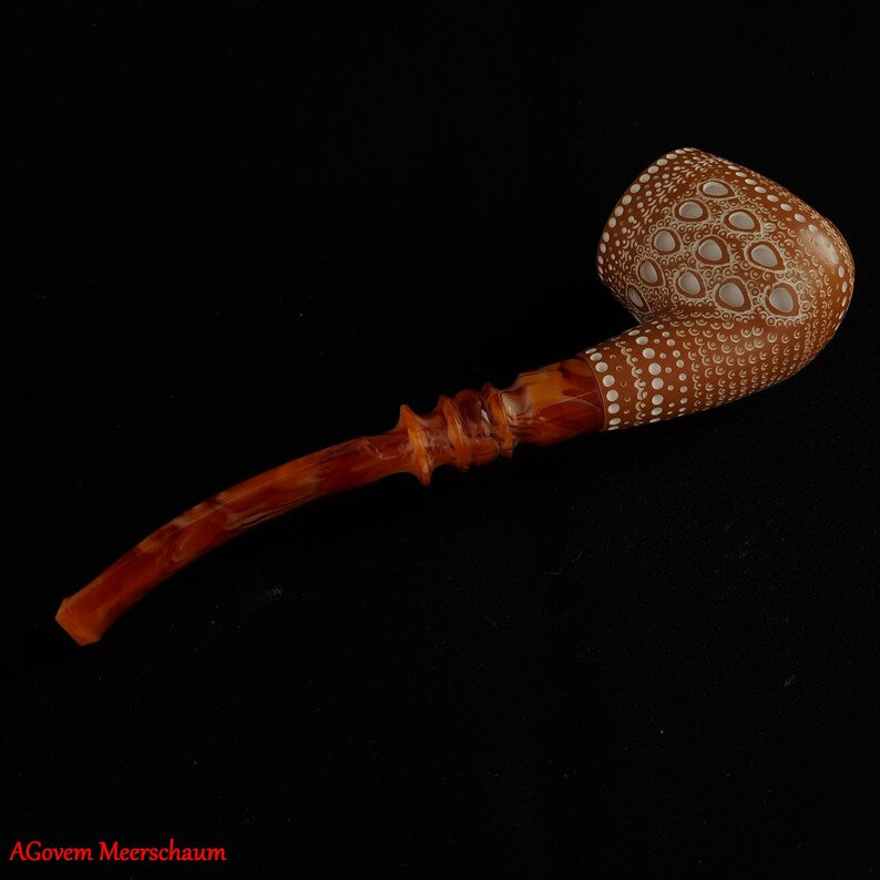 Master Mason Blue Lodge Meerschaum Pipe -  With Fitter Case & Pipe Tamper - Bricks Masons