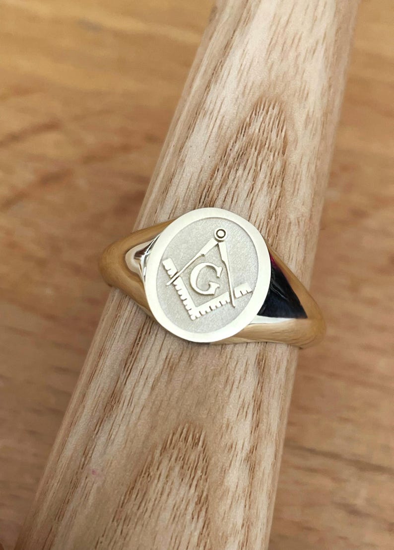 Master Mason Blue Lodge Ring - Black Enamel 10K to 18K Gold