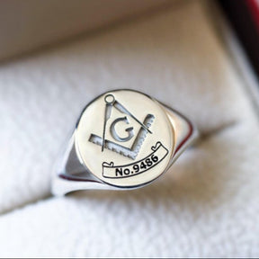 Master Mason Blue Lodge Ring - Custom Lodge Number