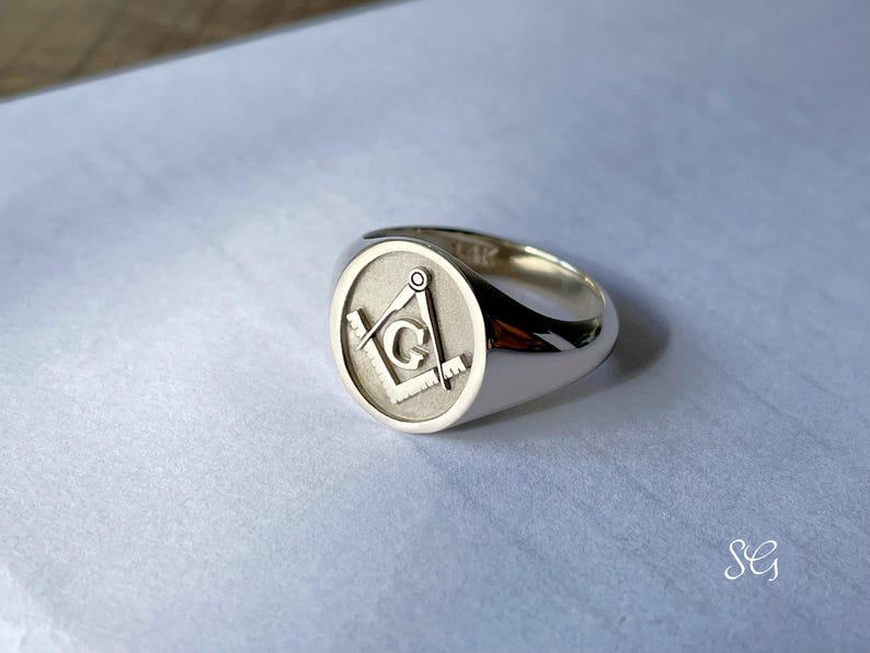 Master Mason Blue Lodge Ring - Black Enamel 10K to 18K Gold