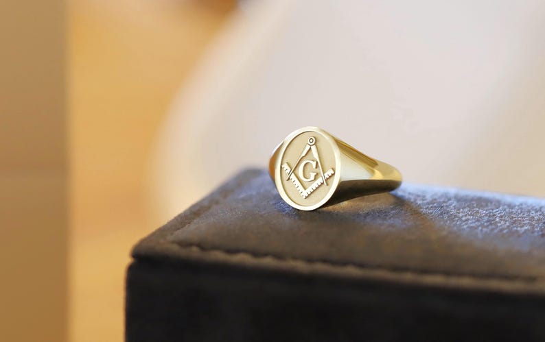 Master Mason Blue Lodge Ring - Black Enamel 10K to 18K Gold