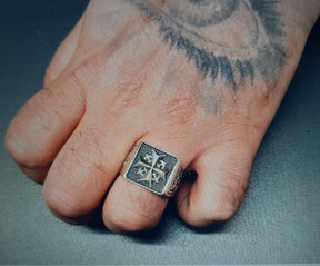 Order Of Malta Ring - Handcrafted Solid Silver Vermeil