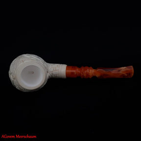 Master Mason Blue Lodge Meerschaum Pipe - Handmade With Square & Compass