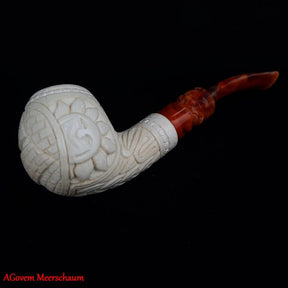 Eye Of Providence Meerschaum Pipe - Handmade Natural Bee Wax - Bricks Masons