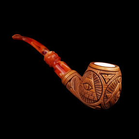 Master Mason Blue Lodge Meerschaum Pipe - Eye of Providence With Square & Compass G