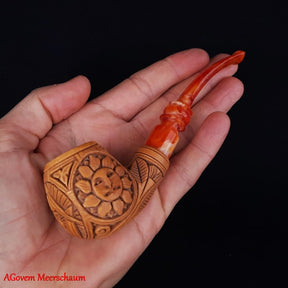 Master Mason Blue Lodge Meerschaum Pipe - Eye of Providence With Square & Compass G