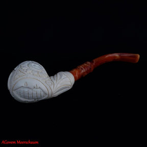 Master Mason Blue Lodge Meerschaum Pipe - Square and Compass G With Eye of Providence