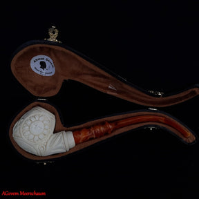Master Mason Blue Lodge Meerschaum Pipe - Square and Compass G With Eye of Providence