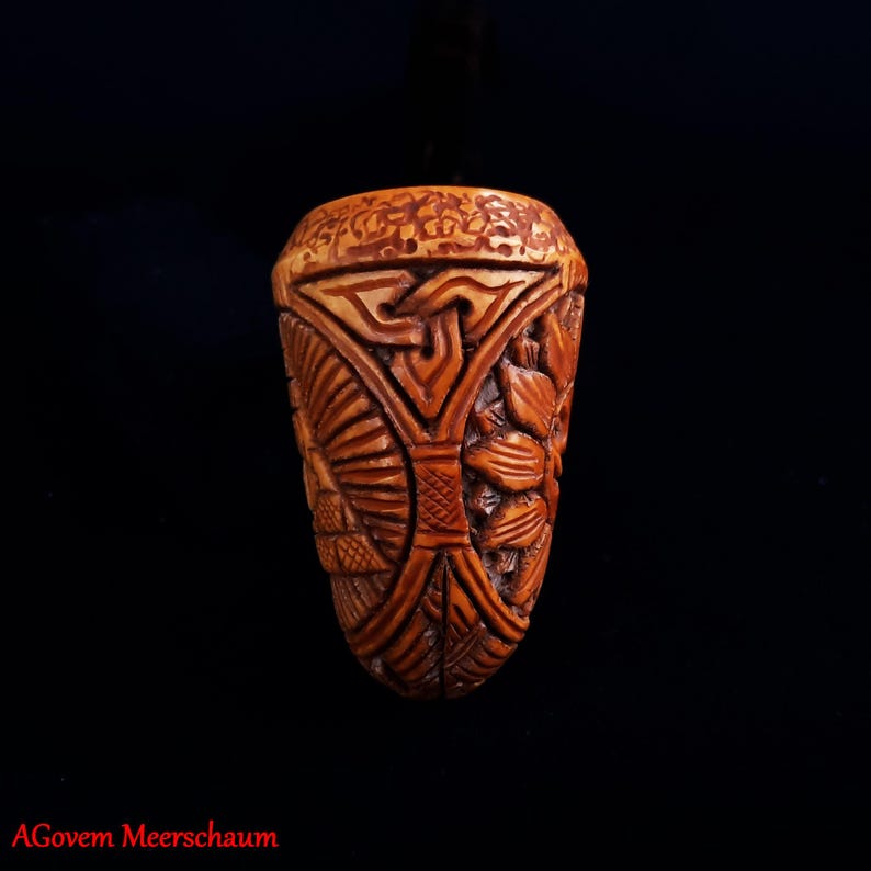 Eye of Providence Meerschaum Pipe - Handmade Eye & Sun Emblem