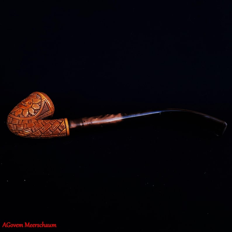 Eye of Providence Meerschaum Pipe - Handmade Eye & Sun Emblem