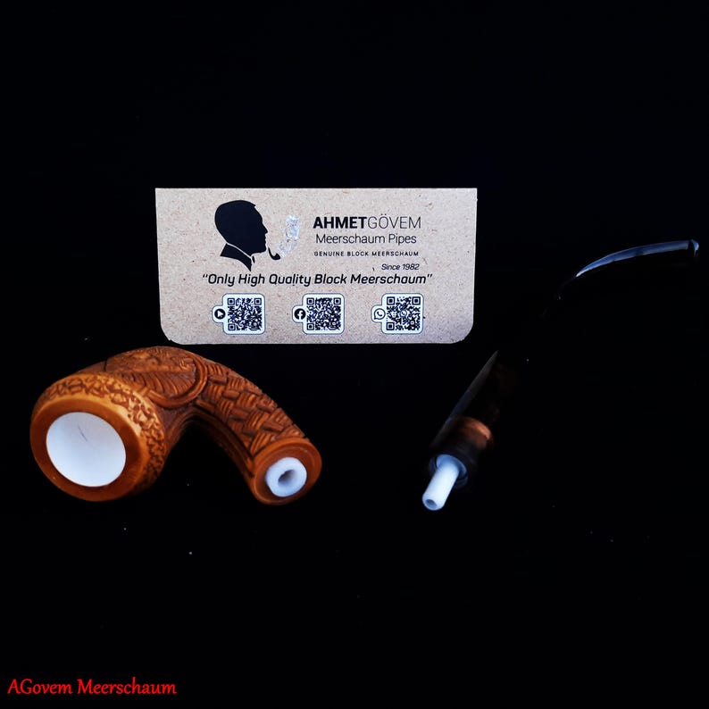 Eye of Providence Meerschaum Pipe - Handmade Eye & Sun Emblem