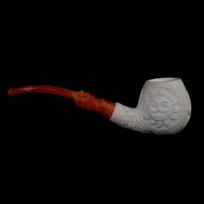 Master Mason Blue Lodge Meerschaum Pipe - Handmade With Square & Compass