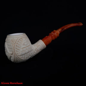 Master Mason Blue Lodge Meerschaum Pipe - Handmade With Square & Compass