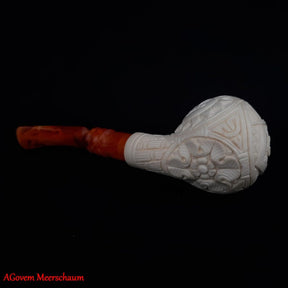 Master Mason Blue Lodge Meerschaum Pipe - Handmade With Square & Compass