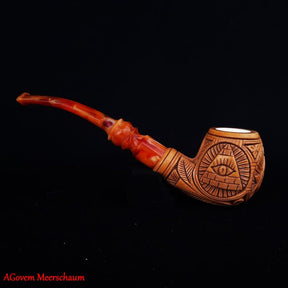 Master Mason Blue Lodge Meerschaum Pipe - Eye of Providence With Square & Compass G