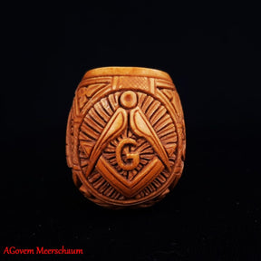 Master Mason Blue Lodge Meerschaum Pipe - Eye of Providence With Square & Compass G