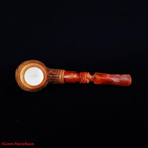 Master Mason Blue Lodge Meerschaum Pipe - Eye of Providence With Square & Compass G