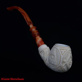 Master Mason Blue Lodge Meerschaum Pipe - Square and Compass G With Eye of Providence